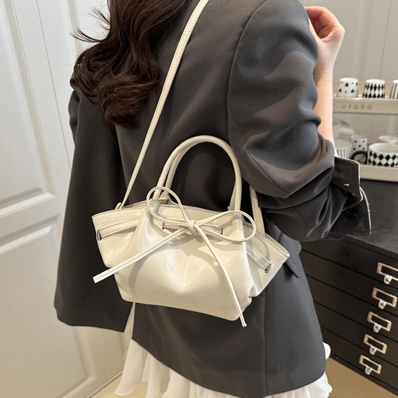 Yogodlns Women's Candy Color Bow Decor Summer Casual Crossbody Bag with Adjustable Strap ,Versatile PU Leather Small Shoulder Bag for Daily Use