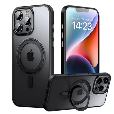 Luxusní magnetický 360° stojánek na telefon pouzdro pro iPhone 15 Pro Max 15Plus Ochranný kryt objektivu s kovovým tlačítkem pro pouzdro IPHONE iphone