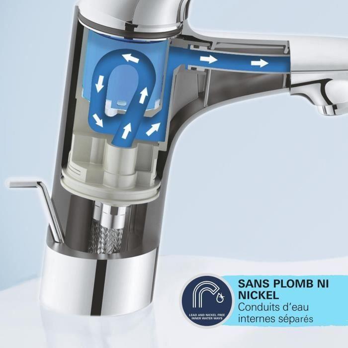 Mitigeur monocommande - GROHE - 24319001 - Lavabo Swift - Avec sécurité enfant - Taille S