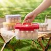 Egg Storage Box Refrigerator Organizer Stackable Plastic Food Containers With Lids Portable Handle Space Saving Kitchen Holder