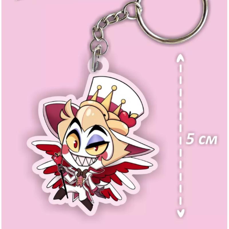 Acrylic Key Buckle for Alastor Lucifer Charlie Vaggie Husk Angel Dust Vox Anime Cartoons Acrylic Key Chain Pendant Birthday Gift