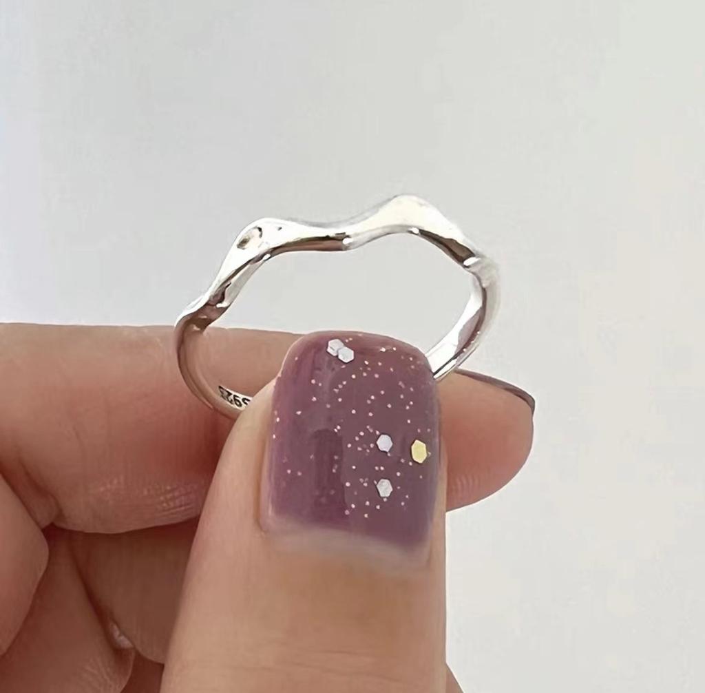 925 Sterling Silver Geometric Unique Double Lines Rings for Women Bohemian Adjustable Open Vintage Ring For Party Birthday Gift