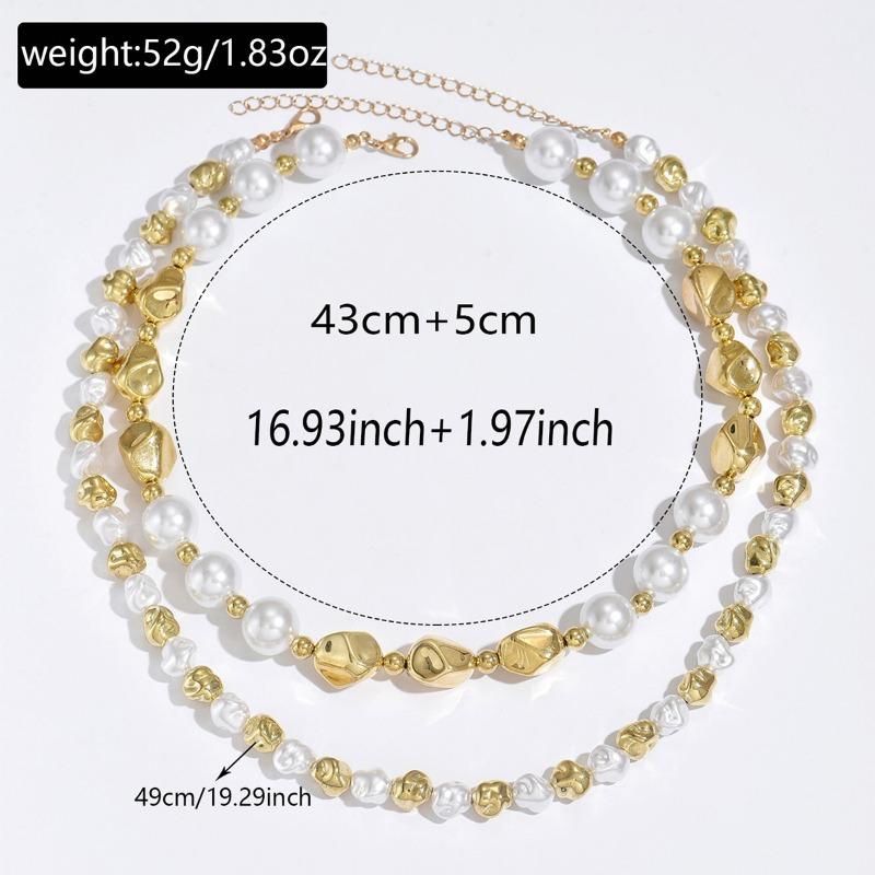 Retro imitation pearl necklace exaggerated niche light luxury accessories high sense women beaded collarbone chain