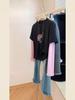 Absolutely Beautiful Plush Fleece Horse Print Layered Women's T-Shirt for 2026 Spring/Autumn - Trendy Round Neck Design