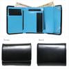 [Berkut] black x blue men's trifold wallet trifold wallet genuine leather cordovan horse leather horse leather leather horsehide compact wallet mini