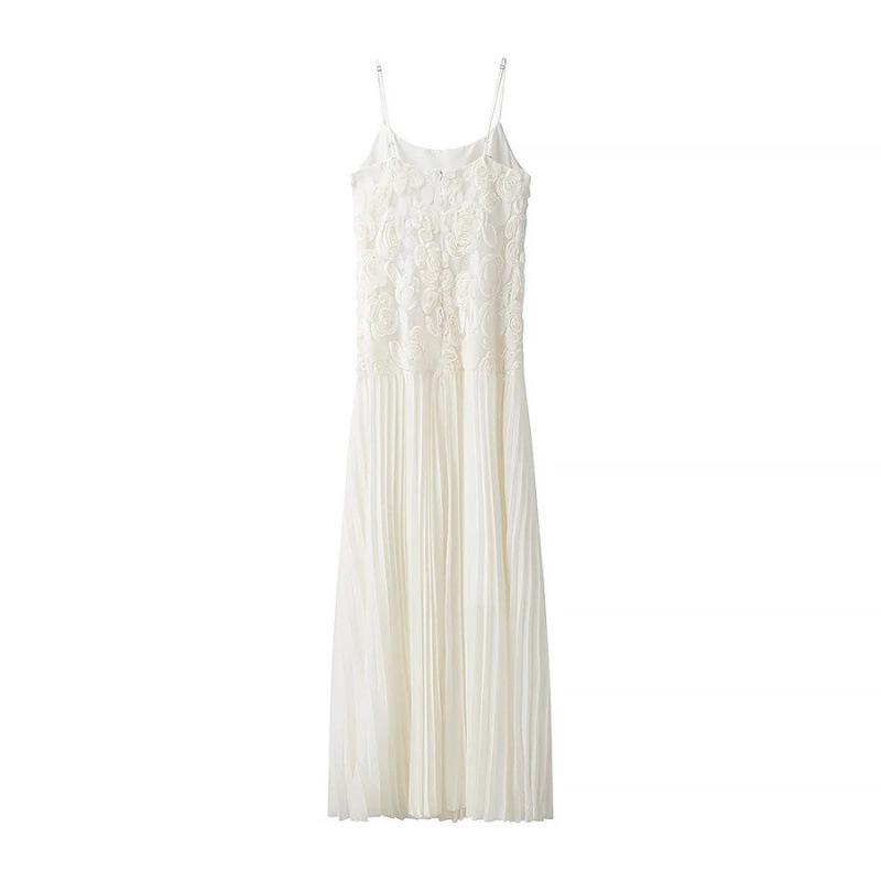 European American Women's 3D Rose Ruffle Patchwork Camisole Dress