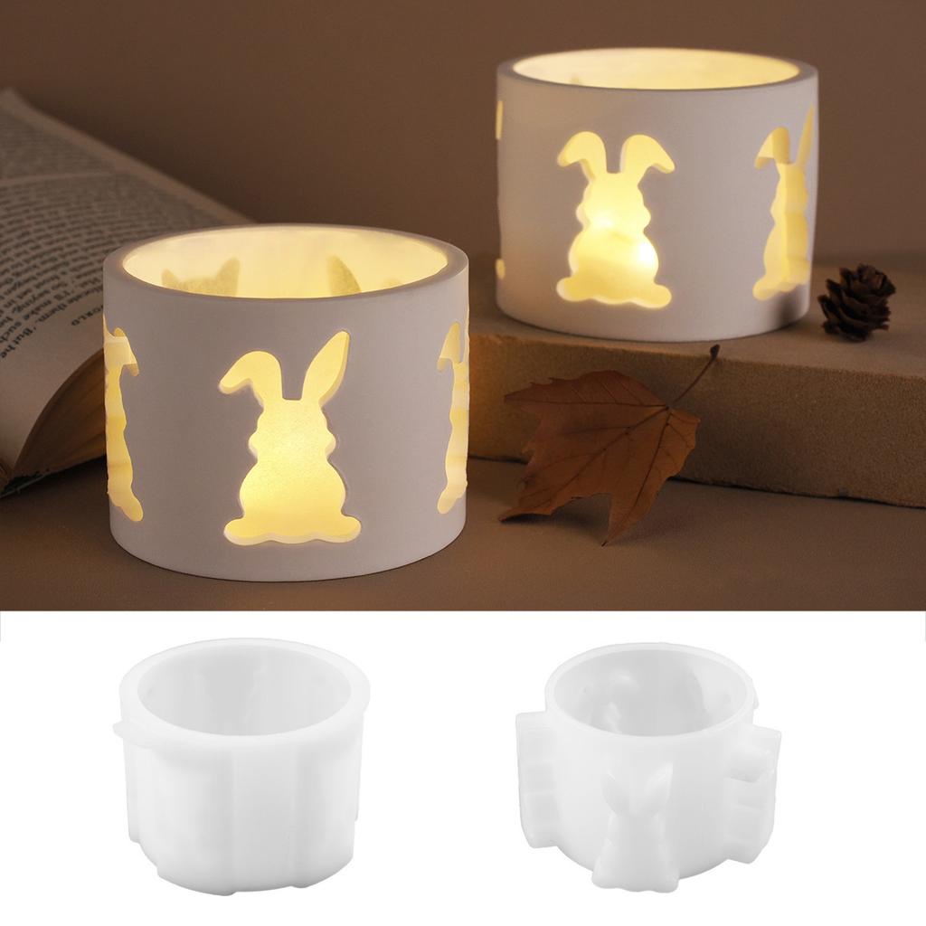 Multiple Size Rabbit Sturdy Silicone Mould Set Portable Accessory for Craft Supplies Candle Making Plaster Crafting