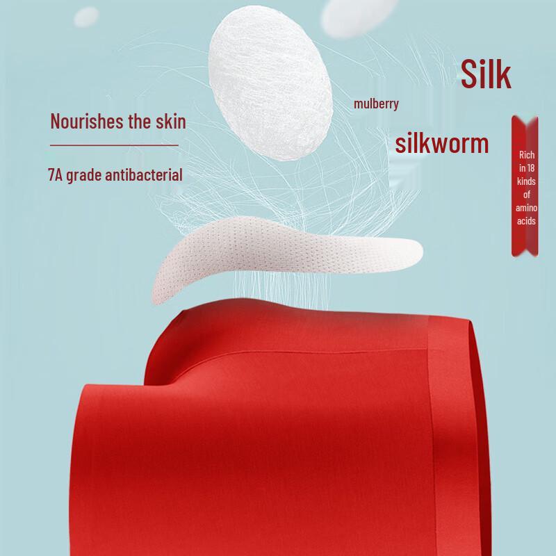 Mao Ren Men's Red Modal Antibacterial Boxer Briefs