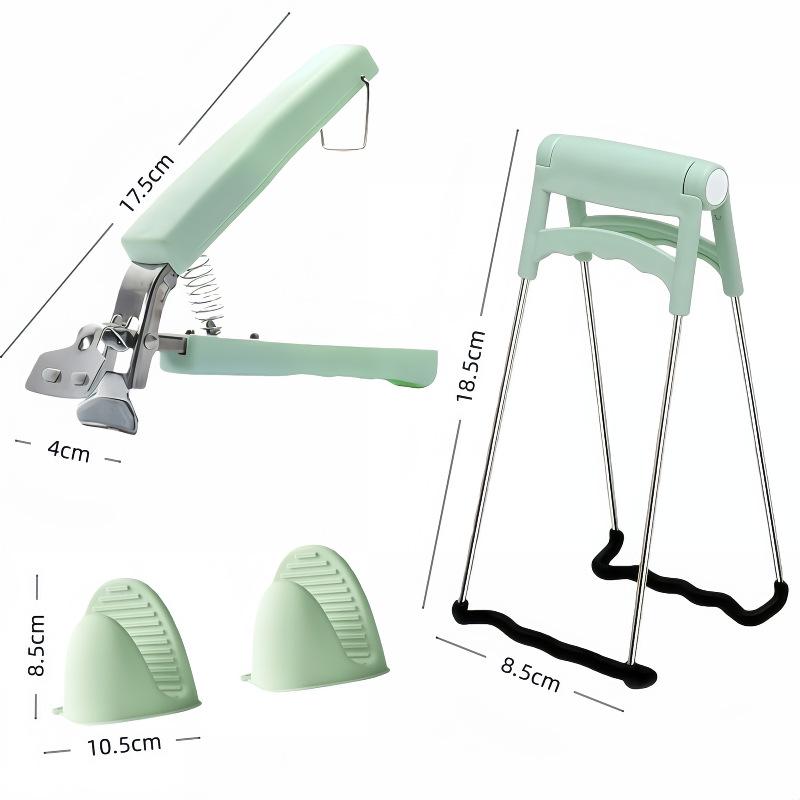 Stainless Steel Heat-Resistant Bowl and Plate Lifting Tongs Set