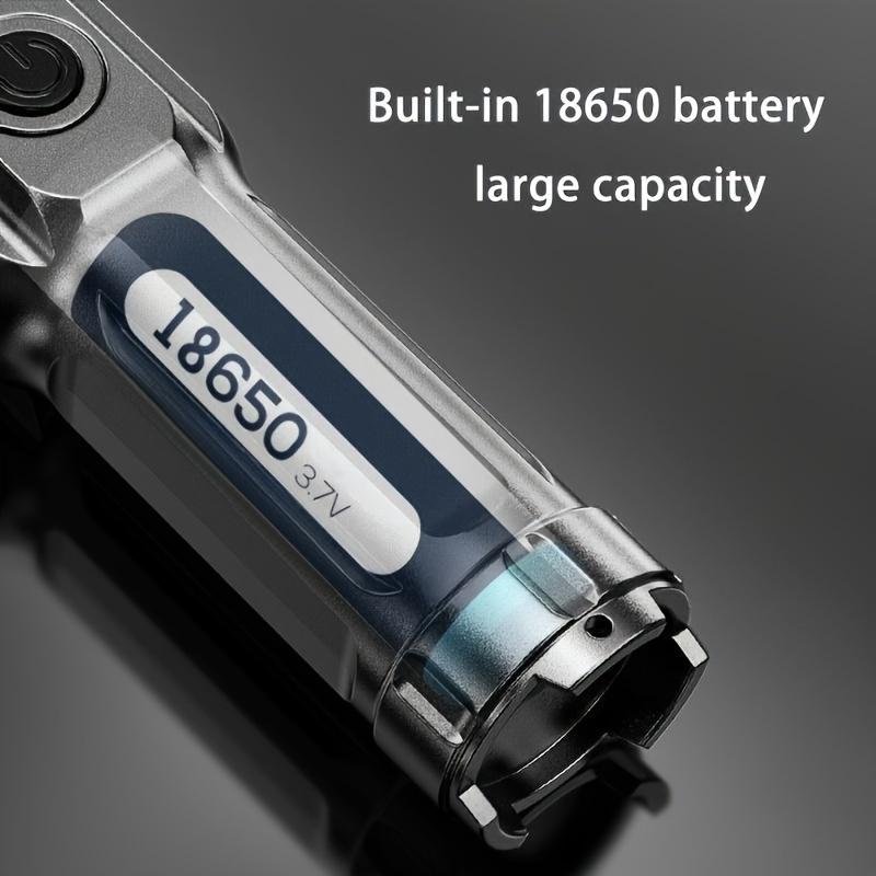 1pc Super Bright Zoomable Flashlight - Portable, Multi-Functional, Telescopic Zoom For Outdoor Home Use