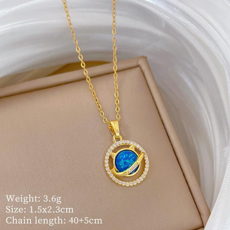 Copper Micro-Inlaid Cross Fashionable Light Luxury Temperament Gorgeous Full Diamond Necklace Female Versatile Collarbone Chain Titanium Steel