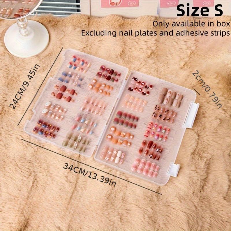 1pcWearable Nail Storage Box Transparent Dustproof Portable Nail Display Box Earrings Jewelry Cosmetics Photo Letter Storage Box