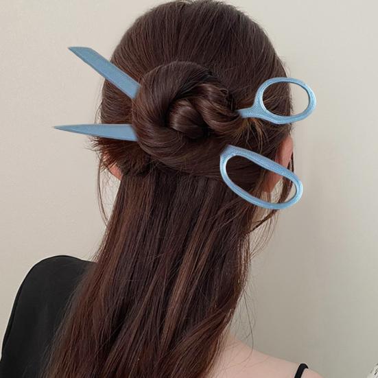 1 Set Scissors Shape Hair Stick Ladies Metal Hairpins Hairstyles