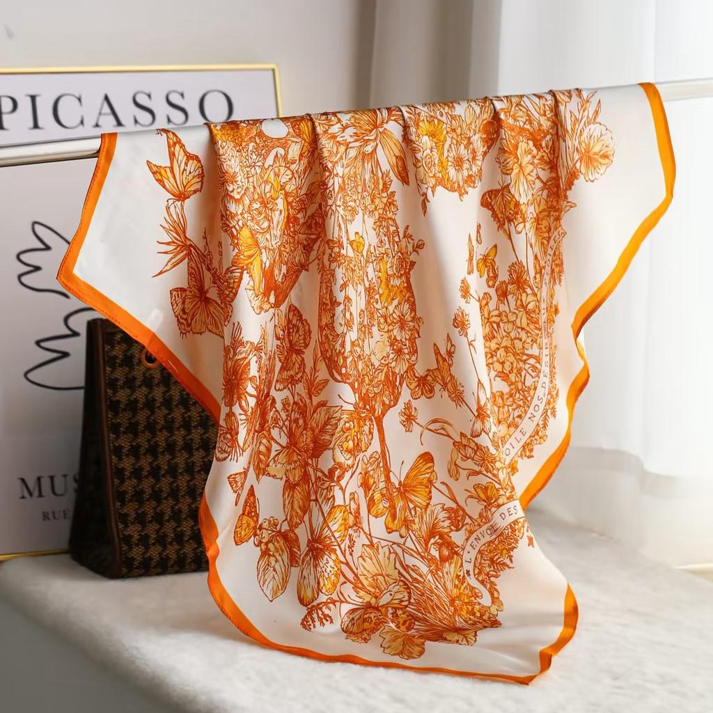 New 100% Natural Silk Scarf Square Female Fashion Beach Pashmina Bufanda Women Shawl Wraps Bandana 65cm Scarves Foulard Echarpe