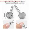 50pcs Stainless Steel Disk for Pedicure Polish 10mm Self-Adhesive Sponge Buffing Pads Replaceable Pedicure Accessory