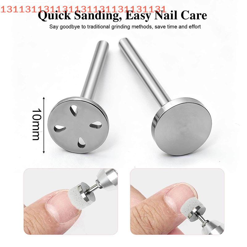 50pcs Stainless Steel Disk for Pedicure Polish 10mm Self-Adhesive Sponge Buffing Pads Replaceable Pedicure Accessory