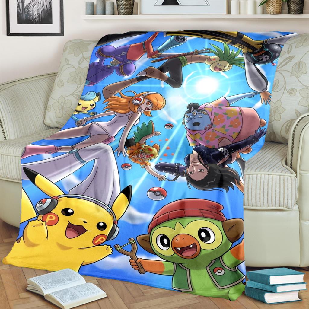 Pokémon Comfortable Print Flannel Blanket for Travel, Bedrooms, Sofas, Beds, Chairs, Picnics-kwq174