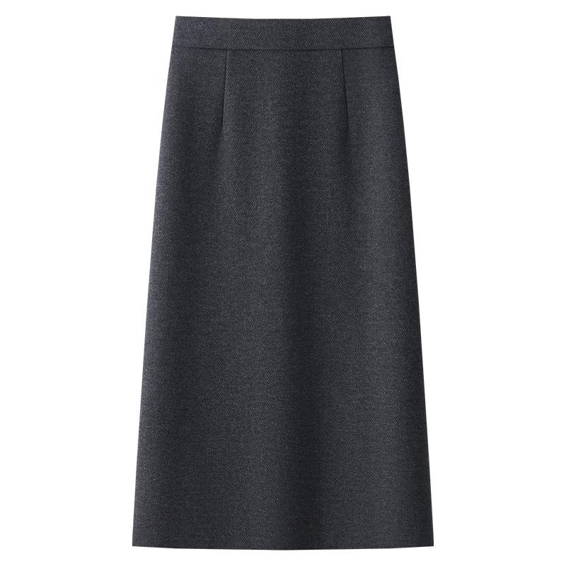 

Бежевая шерстяная юбка миди для женщин - 2024 Юбка-бодикон с высокой талией, стройнящая фигуру (Осень зима) 3XL