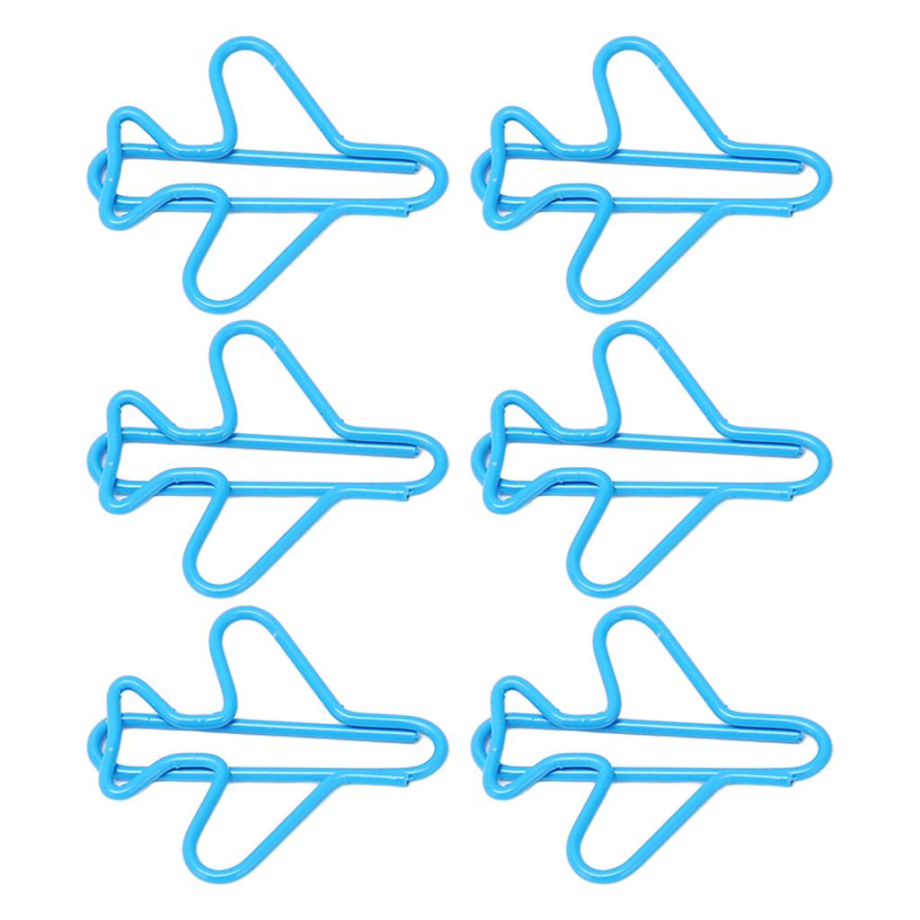 100Pcs Cute Paper Clips Plane Shape Design Covered Wire Bright Color   Paperclips for Scrapbook Card Papercraft