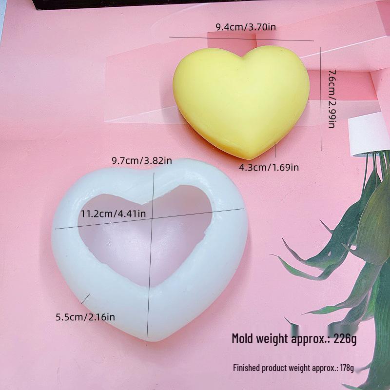 Heart-Shaped Aromatherapy Candle & Mousse Cake Silicone Mold