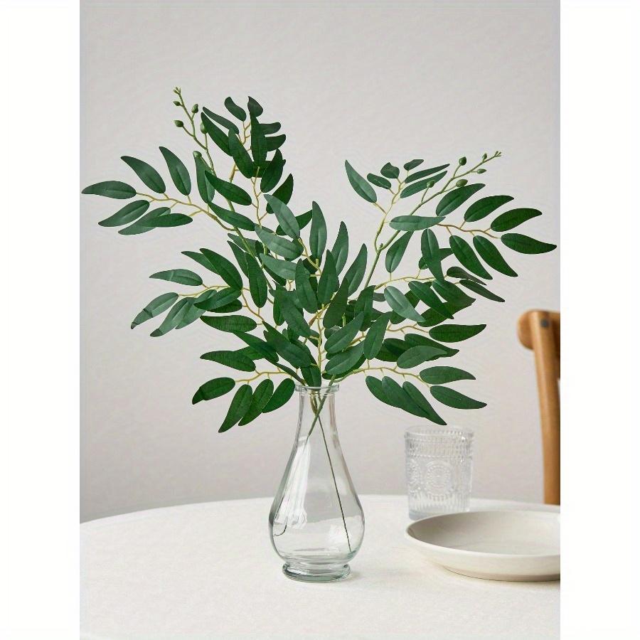 Künstliche Italienischer Ruscus Grünzweige 19,7" Falsche Weidenblattzweige Künstlicher Grüner Blattspray für Hochzeitsstrauß Bogen Girlande Tischdekorationen