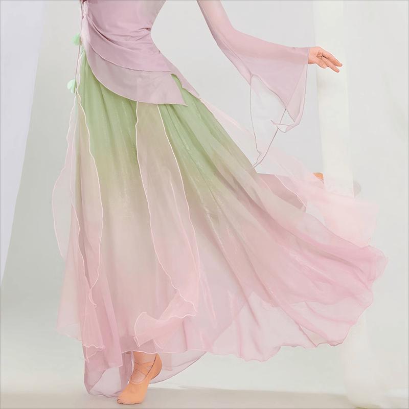Damen Klassisches Tanz Fließendes Farbverlauf Performance Outfit