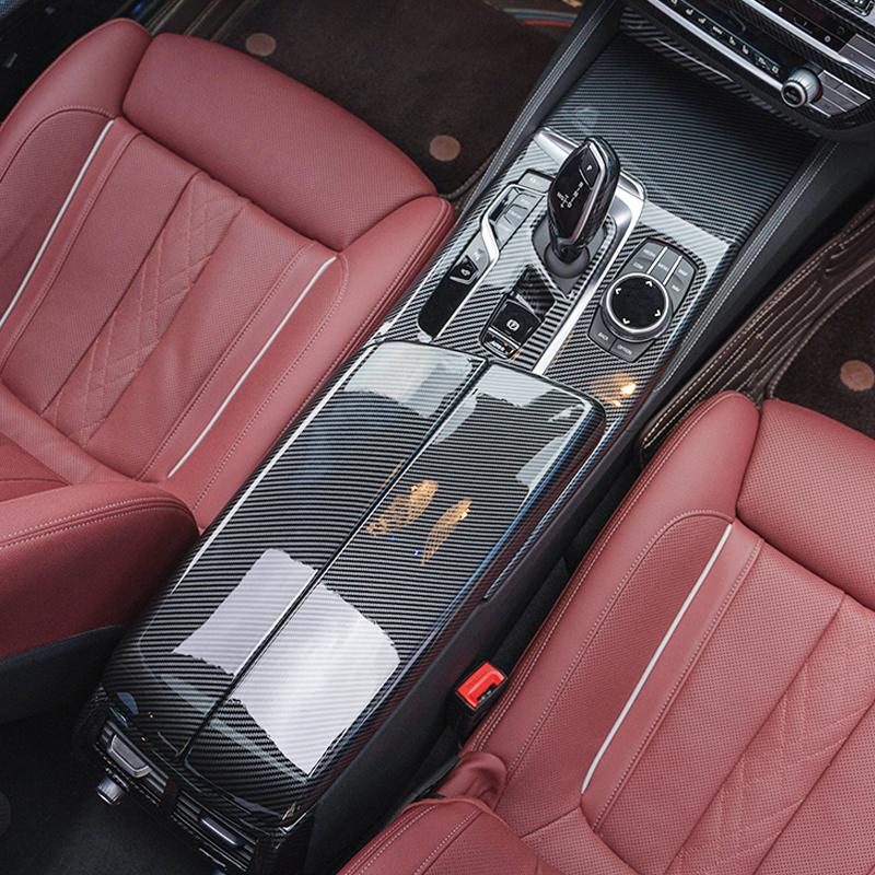 

LHD для BMW 5 серии G30 G31 из углеродного волокна, центральный подлокотник, крышка ящика для хранения, положение шестерни, панель, декоративная крышка, авто