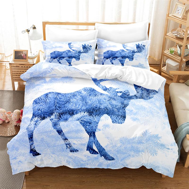 Ensemble de housse de couette Animal de dessin animé Ensemble de literie tendance Amoureux Lin Taille Queen Bed Fille Ensemble de housse de couette Ensemble de literie pour enfants