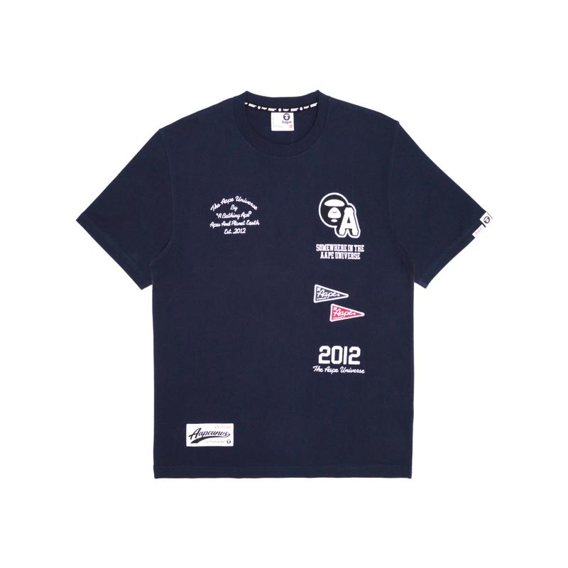 Aape T-Shirts Men's Crew Neck Thin Straight Fit AAPTEM1396XXL