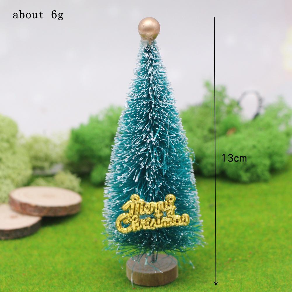 Miniature Sisal Silk Christmas Tree with Snow Tower Scene