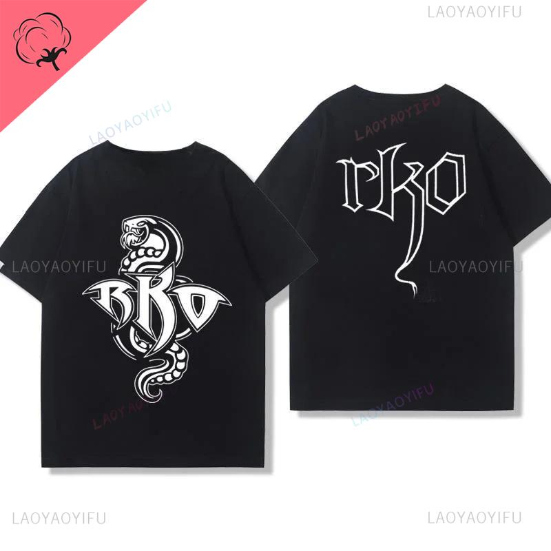 Men Funny Tee WWE Wrestler Auden Randy Peripheral T-shirt Short Sleeved Wrestling RKO Snake Men's and Women's Cotton Top Fashion