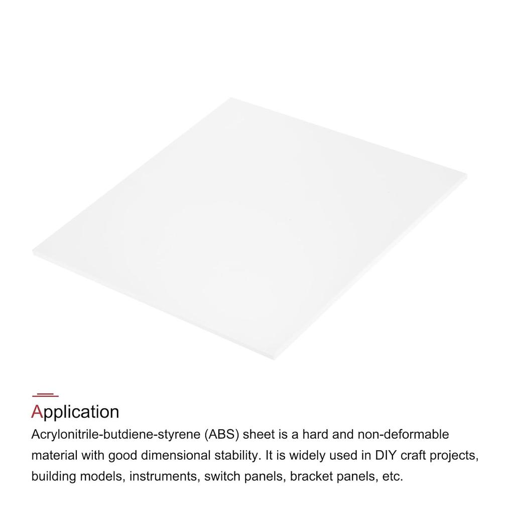 MECCANIXITY ABS Plastic Sheet 10 Inch x 10 Inch x 0.2 Inch ABS Styrene Sheets for Building Model DIY Crafts Panel White