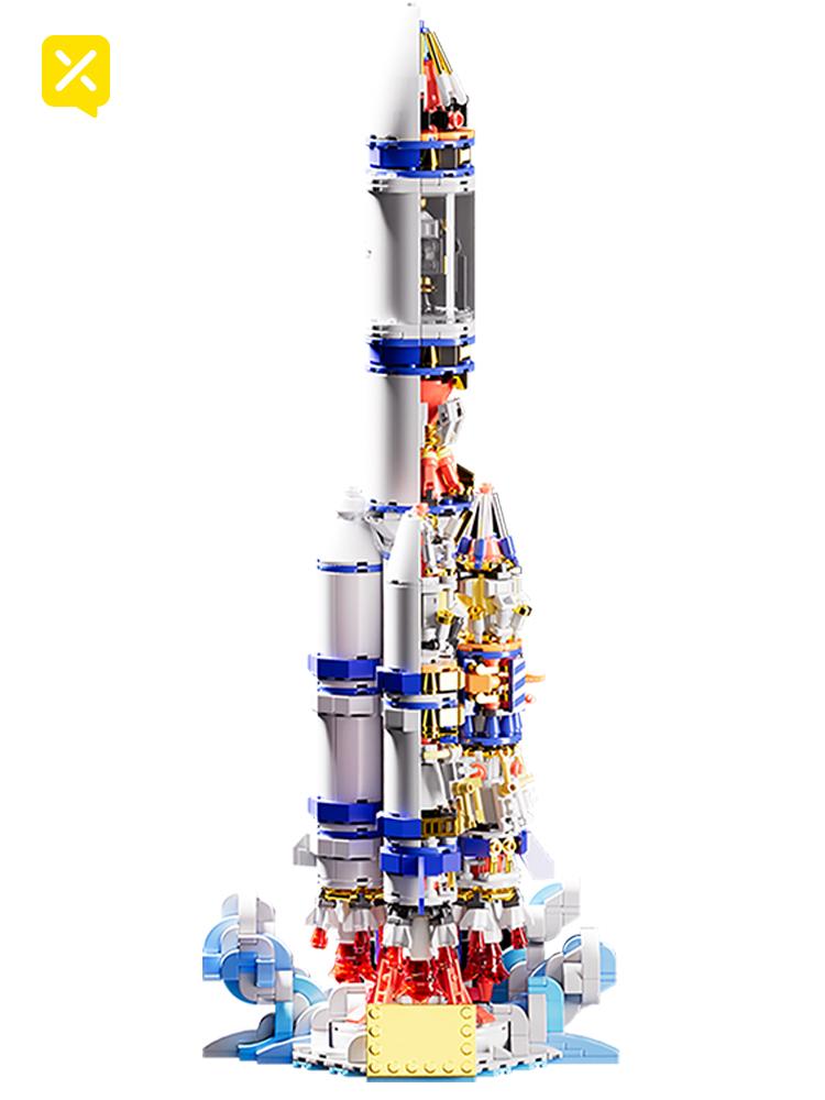 

Space Rocket Building Blocks Kits DIY Creative Collectible Display Rocket Model Building SetsHallowm Gift Toy for Kids
