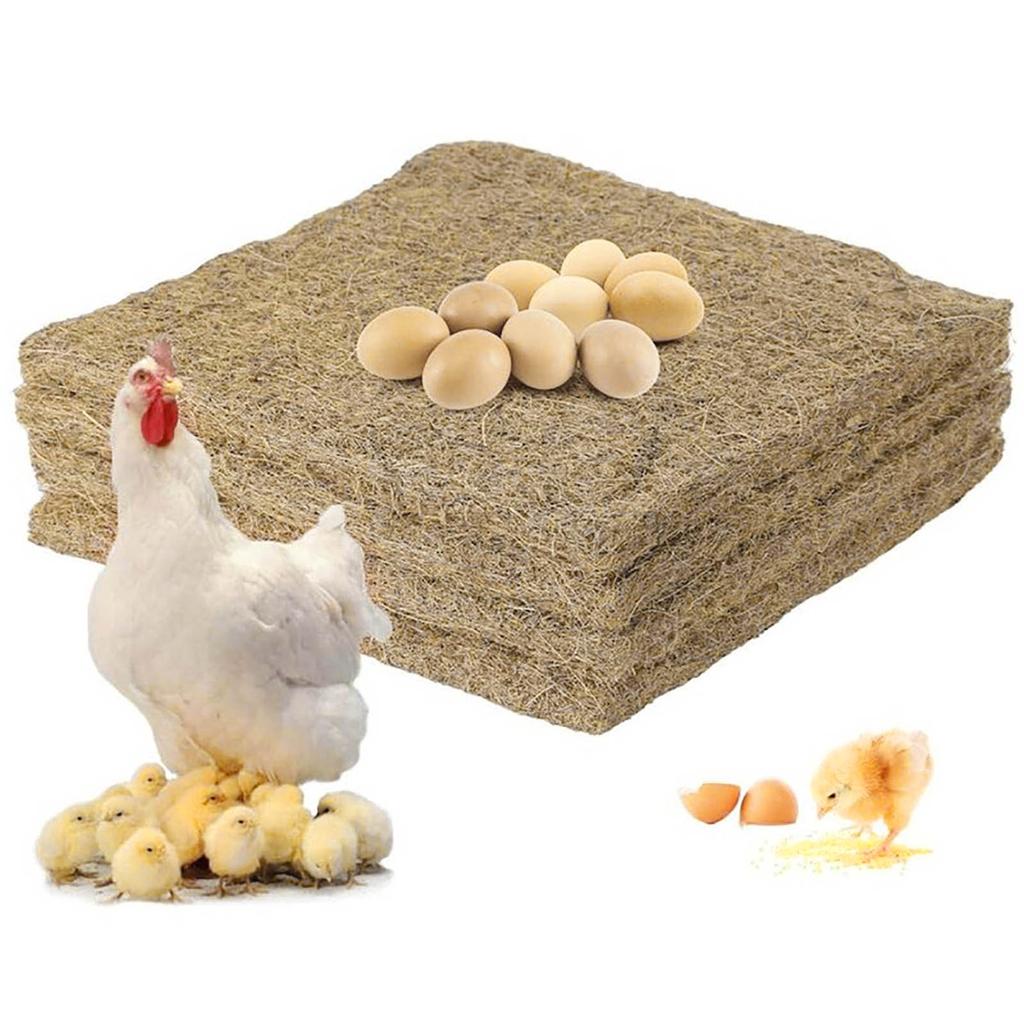 6 PCS Chicken Nesting Pads 12x12 Inchs Laying Hen Nesting Pad Thickened Washable Coconut Fiber Nesting Box Liners Pet Pad
