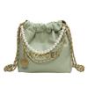 Popular small bags women's summer versatile new diamond chain messenger bag pearl bucket bag