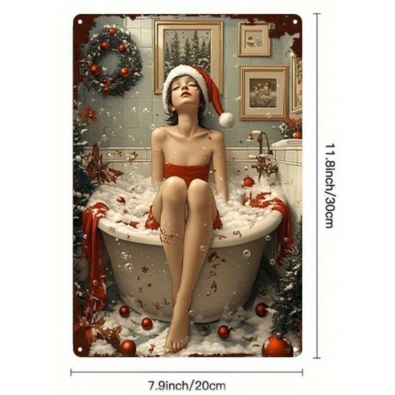 Lamiere Pin-Up Girl, Decorazione Metallica per Officina Garage 20x30cm