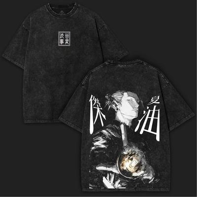 Jujutsu Kaisen Anime T Shirt Geto Suguru Vintage Washed Oversized T-shirt Men Women Clothing Summer Tee Tops
