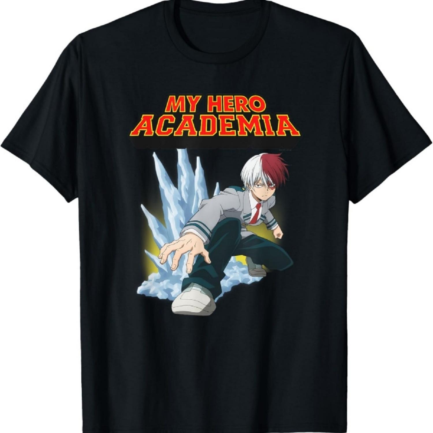 Футболка Шото Тодороки Полу-Холодный Полу-Горячий XXXXXL чёрный