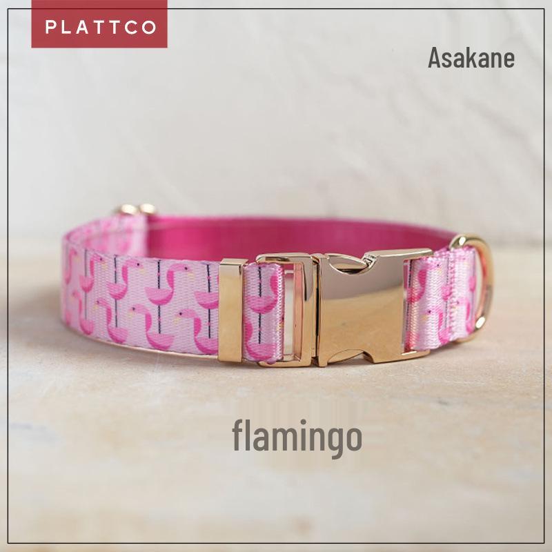 Plattco New Pink Flamingo Dog Collar, Pet Supplies PDC313 XL: 2.5cm (56-62cm)