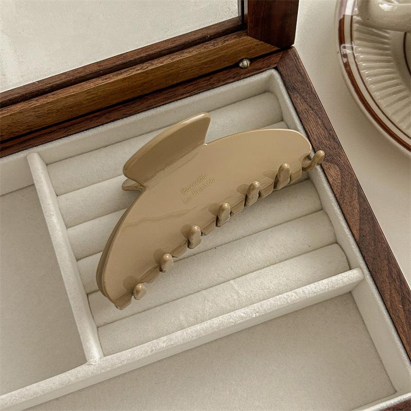 

Осінньо-зимова шпилька для волосся з ацетату кольору шоколаду Myelard, золота кліпса-акула, велика