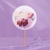 Half Transparent Ancient Style Fan Long Handle Ink Painting Round Hand Fan Silk Embroidered Small Round Silk Fan