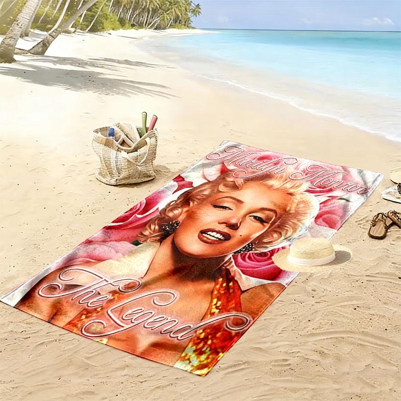 Marilyn Monroe Print Beach Towel, Large Soft Quick Dry Towel for Beach Camping Swimming