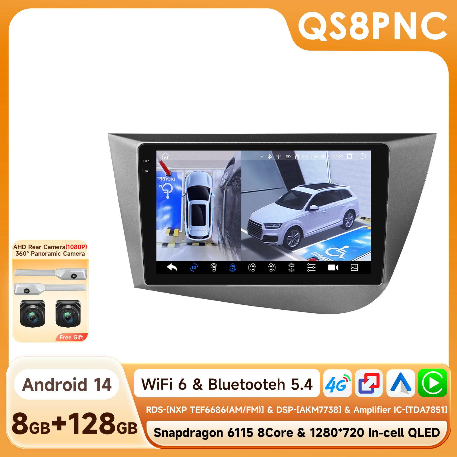 

Hizpo Snapdragon 6115 Intelligent Car Radio for Seat Leon MK2 2005-2012 Intelligent Systems Carplay GPS Navigation Stereo Android Auto 2din BT 4G QS8 8Core 8G 128G 360