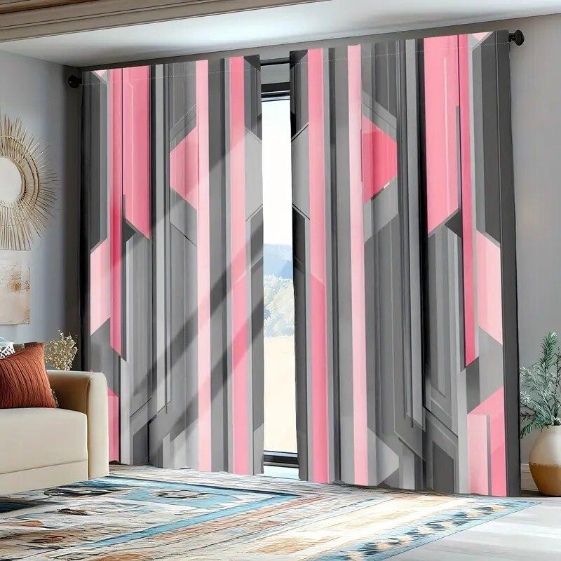 Moderní abstraktní geometrie - závěsy na tyč   dekorace do ložnice a kuchyně   domácí dekorace   dekorace obývacího pokoje