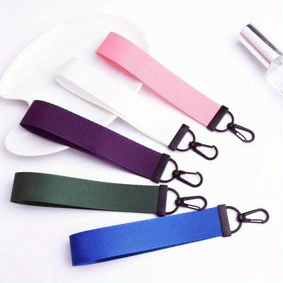 Ruban en nylon couleur unie porte-clés pendentif robuste pour sac d'école accessoires de bijouterie cadeau