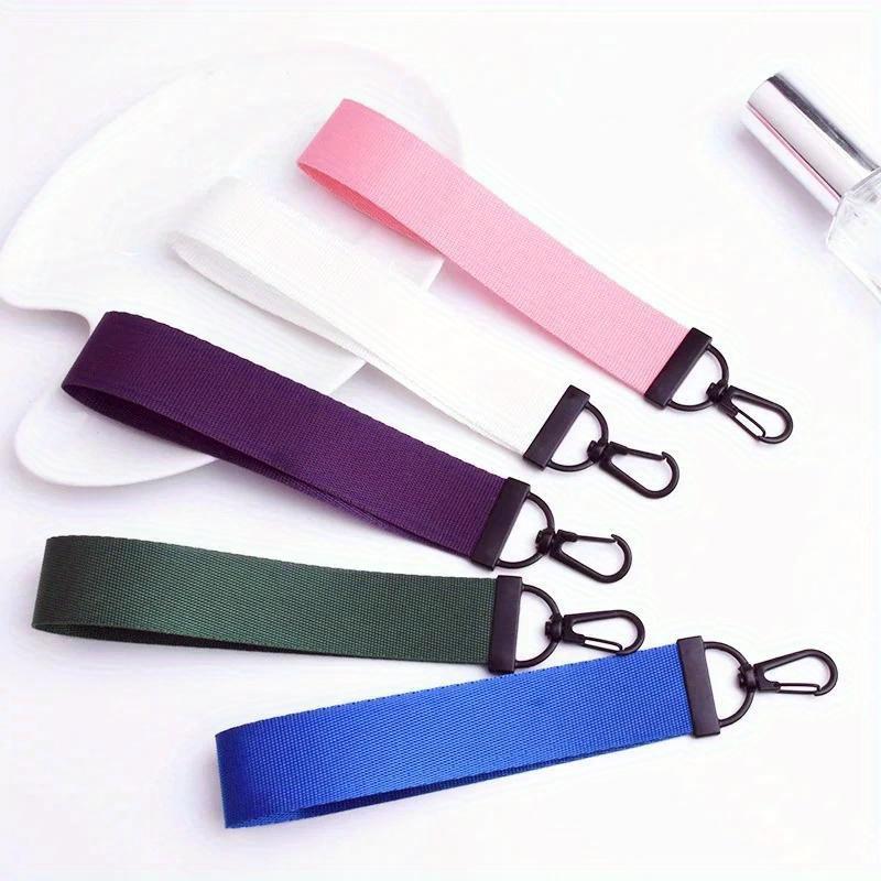 Nylon Strip Solid Color Ribbon Keychain Sturdy Schoolbag Pendant Jewelry Accessories Gift