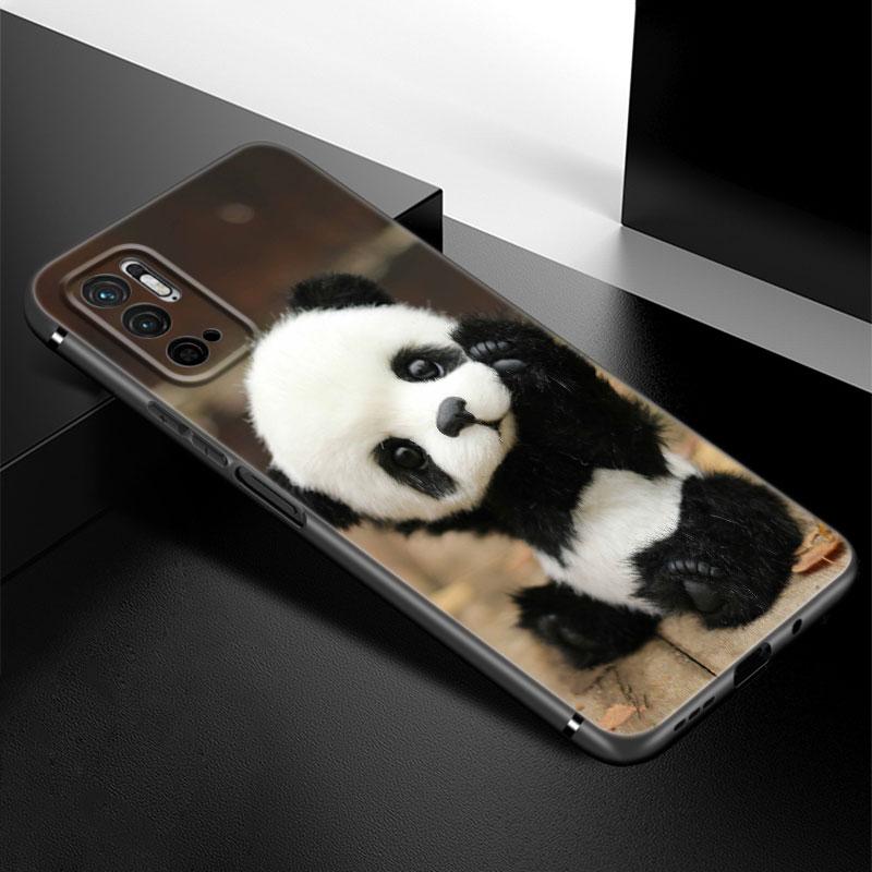 Panda Chinese Bear Phone Case For Xiaomi Redmi Note 7 8 9 10 Lite 11 11E 11T 12 Pro 11S 4G 10T 5G 8T 9S 10S Soft TPU Black Cover