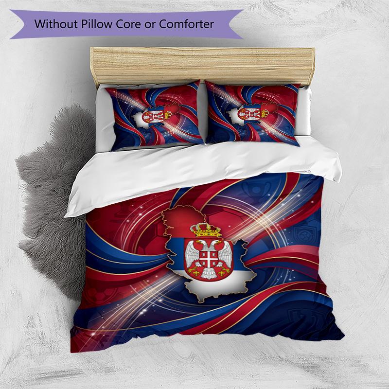 Serbia Printed Bedding 3 Piece Set Cozy Breathable Bed Cover Set as Housewarming Holiday Gift