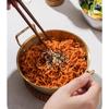 Gold Stainless Steel Bowl with Handle, Suitable for Hot Pot, Fried Food, Salad and Party Entertaining