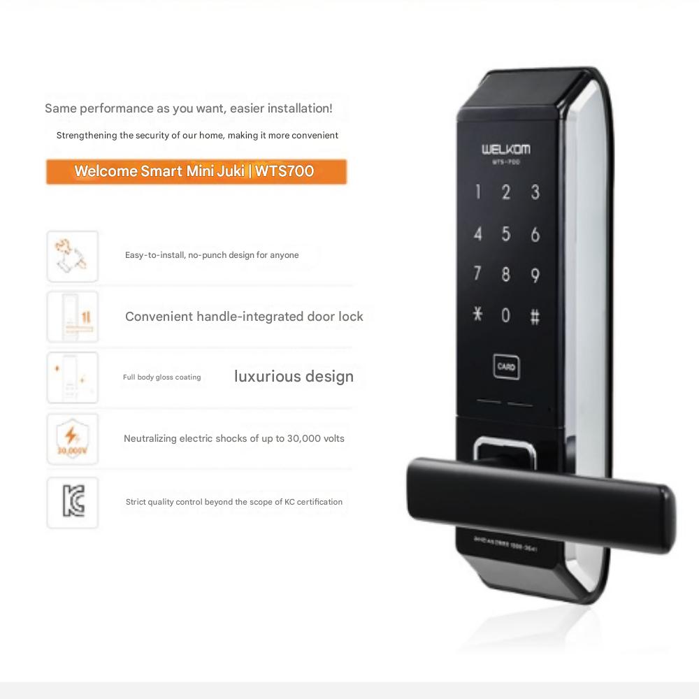 Solity WTS700 Non-Punching, Card Key 4 + Number Key, Front Door Digital Lock